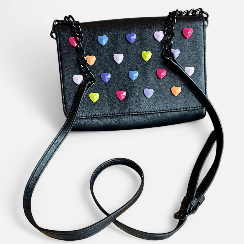 Betsy Johnson Candy Hearts Studded Crossbody Bag